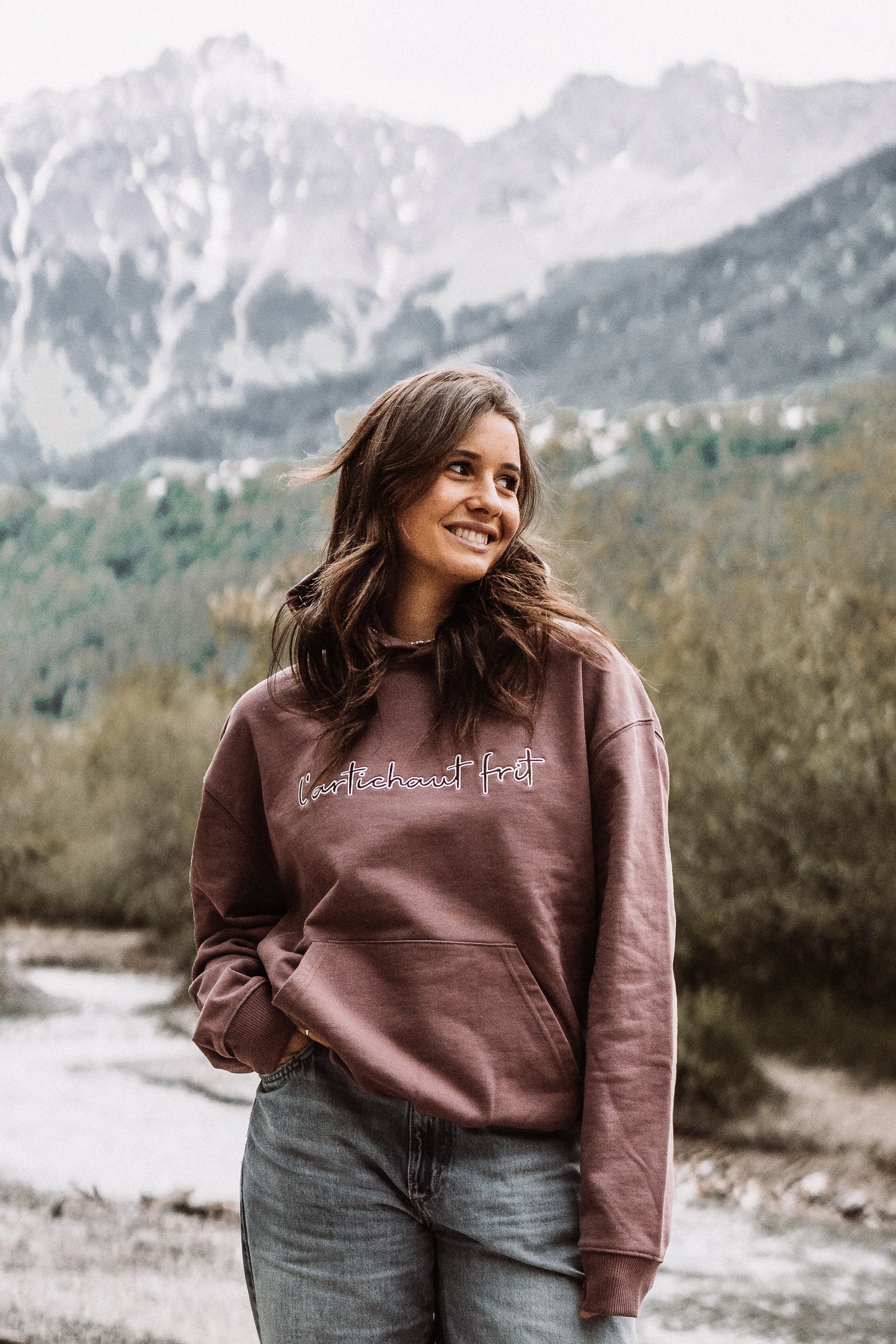 Embroidery Hoodie rusty