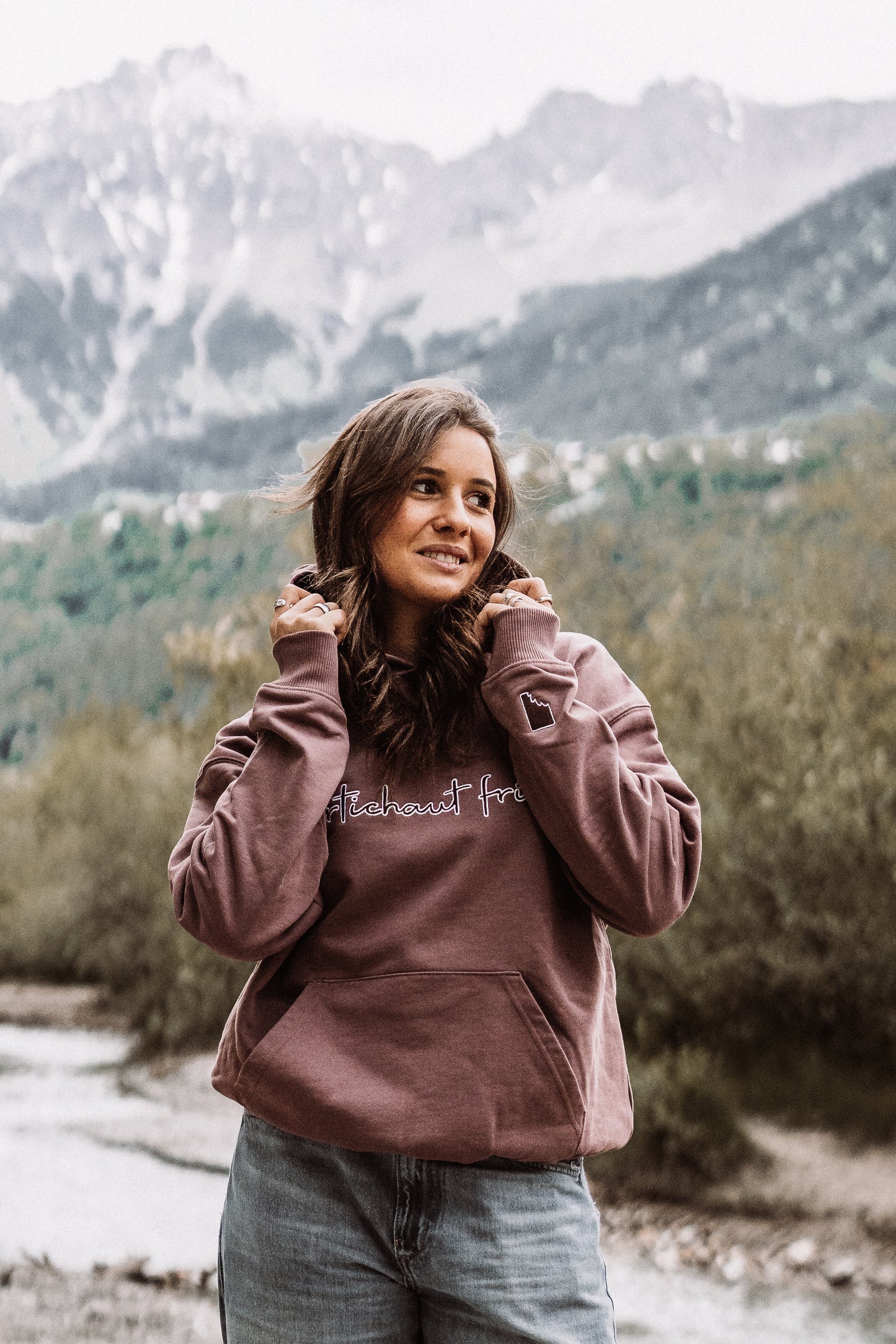 Embroidery Hoodie rusty