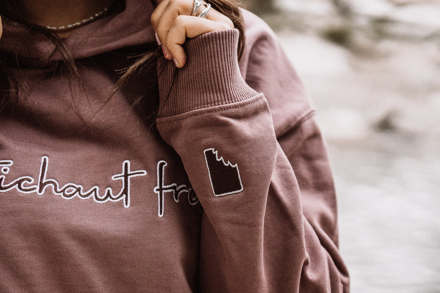 Embroidery Hoodie rusty