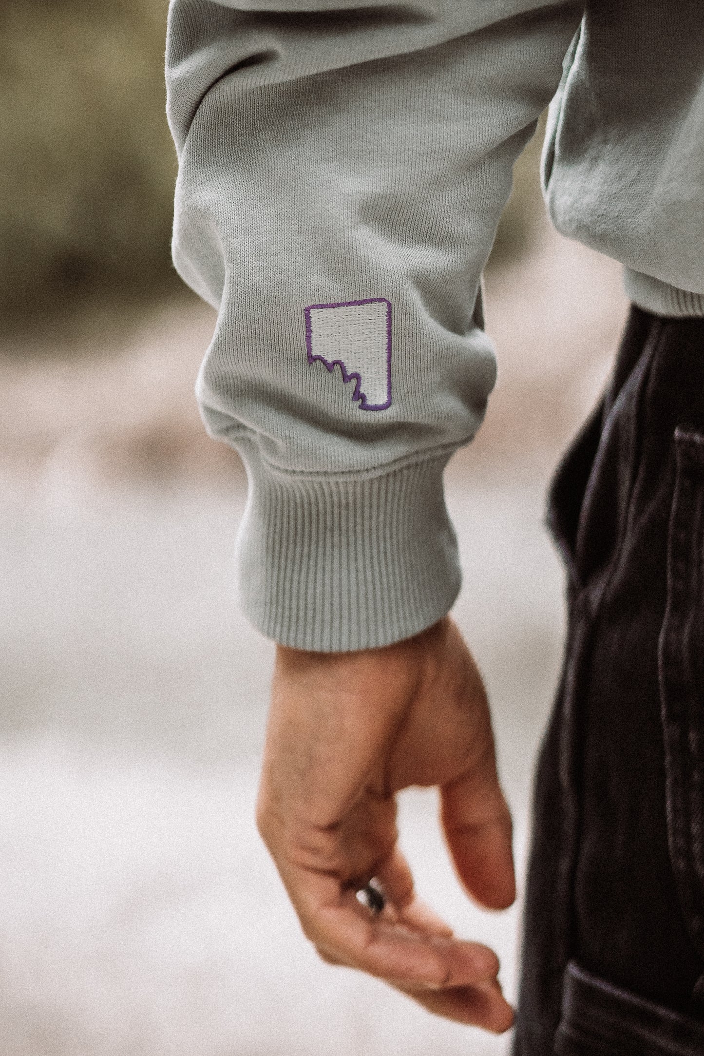 Embroidery Hoodie aloe lila