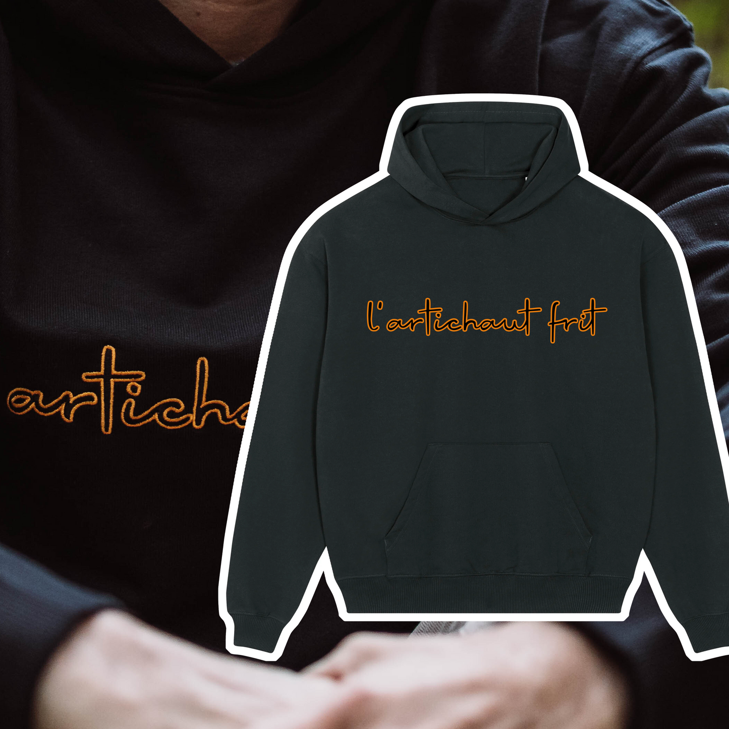 Embroidery Hoodie black