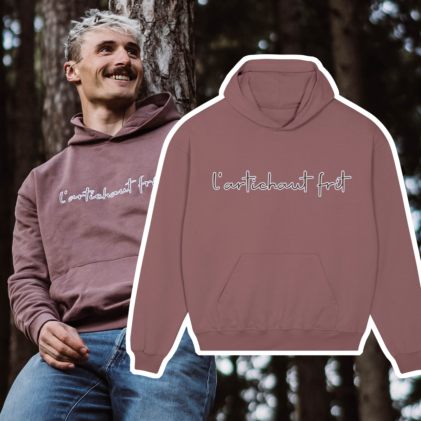 Embroidery Hoodie rusty