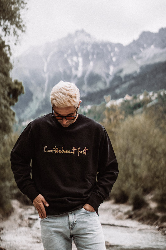 Embroidery Sweater black lemon