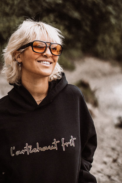 Embroidery Hoodie black lemon